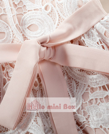 Soft High quality chemical lace christening dress with belts and hat